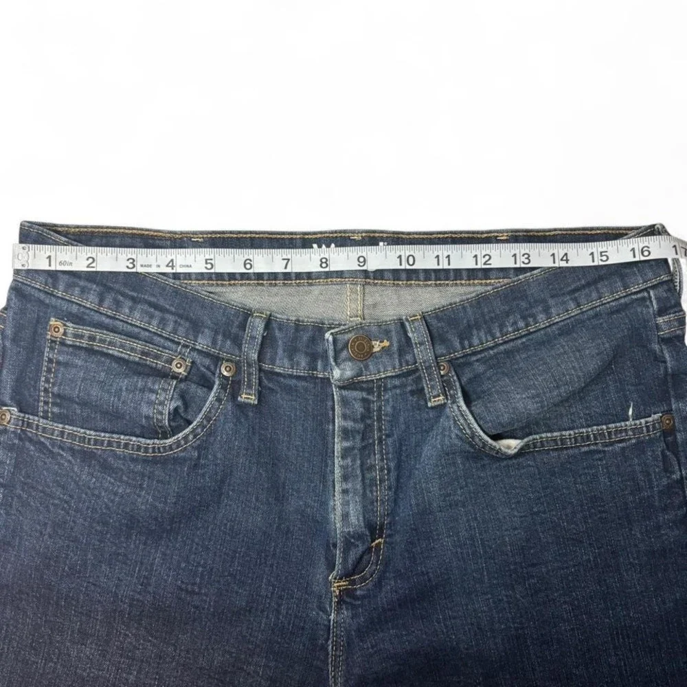Wrangler Regular Taper Mens Jeans Dark Wash Size 32x28 Classic Blue Jeans Work